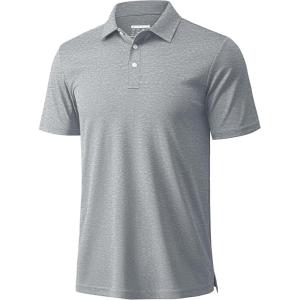 imageMAGCOMSEN Mens ShortSleeve PoloGolf Shirts for Men 3Button Moisture WickingAthletic Outdoor Collared TShirtSliver