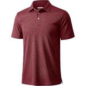 imageMAGCOMSEN Mens ShortSleeve PoloGolf Shirts for Men 3Button Moisture WickingAthletic Outdoor Collared TShirtWine Red