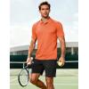 imageMAGCOMSEN Mens ShortSleeve PoloGolf Shirts for Men 3Button Moisture WickingAthletic Outdoor Collared TShirtOrange
