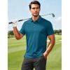 imageMAGCOMSEN Mens ShortSleeve PoloGolf Shirts for Men 3Button Moisture WickingAthletic Outdoor Collared TShirtPeacock Blue