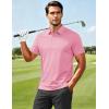 imageMAGCOMSEN Mens ShortSleeve PoloGolf Shirts for Men 3Button Moisture WickingAthletic Outdoor Collared TShirtPink