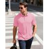 imageMAGCOMSEN Mens ShortSleeve PoloGolf Shirts for Men 3Button Moisture WickingAthletic Outdoor Collared TShirtPink
