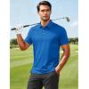 imageMAGCOMSEN Mens ShortSleeve PoloGolf Shirts for Men 3Button Moisture WickingAthletic Outdoor Collared TShirtSea Blue