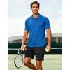 imageMAGCOMSEN Mens ShortSleeve PoloGolf Shirts for Men 3Button Moisture WickingAthletic Outdoor Collared TShirtSea Blue