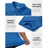 imageMAGCOMSEN Mens ShortSleeve PoloGolf Shirts for Men 3Button Moisture WickingAthletic Outdoor Collared TShirtSea Blue