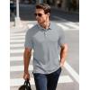 imageMAGCOMSEN Mens ShortSleeve PoloGolf Shirts for Men 3Button Moisture WickingAthletic Outdoor Collared TShirtSliver