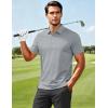 imageMAGCOMSEN Mens ShortSleeve PoloGolf Shirts for Men 3Button Moisture WickingAthletic Outdoor Collared TShirtSliver