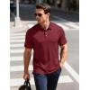 imageMAGCOMSEN Mens ShortSleeve PoloGolf Shirts for Men 3Button Moisture WickingAthletic Outdoor Collared TShirtWine Red