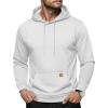imageMAGCOMSEN Mens Hoodies Sweatshirts Casual Fashion Fleece Lined Pullover Athletic Hoody with Kangaroo PocketWhite