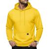 imageMAGCOMSEN Mens Hoodies Sweatshirts Casual Fashion Fleece Lined Pullover Athletic Hoody with Kangaroo PocketYellow