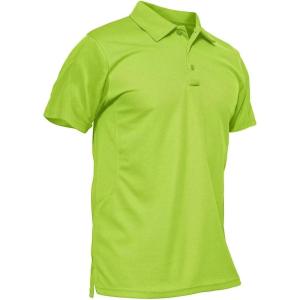 imageMAGCOMSEN Mens Polo Shirt Quick Dry Performance Short Sleeve Tactical Shirts Pique Jersey Golf Shirt24 Fluorescent Green