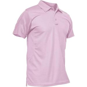 imageMAGCOMSEN Mens Polo Shirt Quick Dry Performance Short Sleeve Tactical Shirts Pique Jersey Golf Shirt30 Pinkish Purple