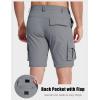 imageMAGCOMSEN Mens Hiking Convertible Pants 5 Pockets Zip Off Lightweight Water Resistant Quick Dry Side Elastic Travel PantLight Grey