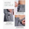imageMAGCOMSEN Mens Hiking Convertible Pants 5 Pockets Zip Off Lightweight Water Resistant Quick Dry Side Elastic Travel PantLight Grey