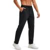 imageMAGCOMSEN Mens Athletic Pants with Zipper Pockets Lightweight Tapered Joggers Breathable for Workout Running TravelBlack
