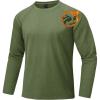 imageMAGCOMSEN Mens Thermal Long Sleeve Shirt Fleece Lined Base Layer Undershirt Atheltic Workout Top for Cold WeatherArmy Green
