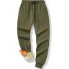 imageMAGCOMSEN Mens Winter Fleece Lined Pants Sherpa Sweatpants Thermal Warm Heavyweight Joggers Active Pants with 3 PocketsArmy Green