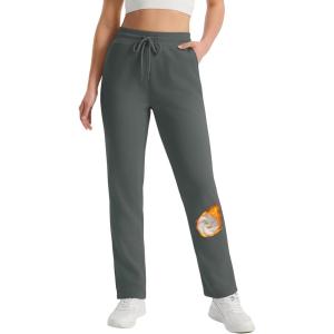 imageMAGCOMSEN Womens Sherpa Lined Sweatpants Winter Warm Fleece Pants Water Resistant Heavy Insulated Thermal Pants OutdoorDark Grey