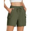 imageMAGCOMSEN Womens 5 Hiking Cargo Shorts UPF 50 Quick Dry Lightweight Athletic Golf Outdoor Summer with Zipper PocketsArmygreen
