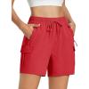 imageMAGCOMSEN Womens 5 Hiking Cargo Shorts UPF 50 Quick Dry Lightweight Athletic Golf Outdoor Summer with Zipper PocketsTruered