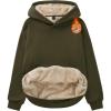 imageMAGCOMSEN Womens Fleece Hoodie Sherpa Sweatshirt Warm Long Sleeve Shirts Hooded with Pockets Casual Loose FitArmygreen