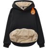 imageMAGCOMSEN Womens Fleece Hoodie Sherpa Sweatshirt Warm Long Sleeve Shirts Hooded with Pockets Casual Loose FitBlack
