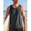 image:imageMAGCOMSEN Mens Tank Tops UPF 50 Quick Dry Swim Beach Shirts Sleeveless Summer Workout Gym Muscle Running TopsBlack
