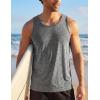 image:imageMAGCOMSEN Mens Tank Tops UPF 50 Quick Dry Swim Beach Shirts Sleeveless Summer Workout Gym Muscle Running TopsGray