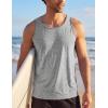 image:imageMAGCOMSEN Mens Tank Tops UPF 50 Quick Dry Swim Beach Shirts Sleeveless Summer Workout Gym Muscle Running TopsLight Gray