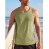 image:imageMAGCOMSEN Mens Tank Tops UPF 50 Quick Dry Swim Beach Shirts Sleeveless Summer Workout Gym Muscle Running TopsWheat Green