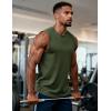 image:imageMAGCOMSEN Mens UPF 80 Tank Top Sleeveless Muscle Shirts Workout Gym Cut Off Shirt Moisture Wicking Polyester Top for SummerArmy Green