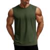 image:imageMAGCOMSEN Mens UPF 80 Tank Top Sleeveless Muscle Shirts Workout Gym Cut Off Shirt Moisture Wicking Polyester Top for SummerArmy Green