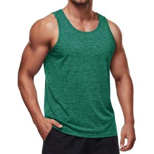 image:imageMAGCOMSEN Mens Tank Tops UPF 50 Quick Dry Swim Beach Shirts Sleeveless Summer Workout Gym Muscle Running TopsGreen