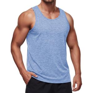 image:imageMAGCOMSEN Mens Tank Tops UPF 50 Quick Dry Swim Beach Shirts Sleeveless Summer Workout Gym Muscle Running TopsLight Blue