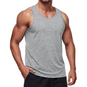 image:imageMAGCOMSEN Mens Tank Tops UPF 50 Quick Dry Swim Beach Shirts Sleeveless Summer Workout Gym Muscle Running TopsLight Gray