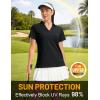image:imageMAGCOMSEN Womens Polo Shirts Short Sleeve V Neck Collared Golf Shirts UPF 50 Quick Dry Work Casual Summer TopsBlack