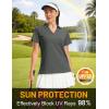 image:imageMAGCOMSEN Womens Polo Shirts Short Sleeve V Neck Collared Golf Shirts UPF 50 Quick Dry Work Casual Summer TopsDarkgrey