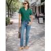 image:imageMAGCOMSEN Womens Polo Shirts Short Sleeve V Neck Collared Golf Shirts UPF 50 Quick Dry Work Casual Summer TopsEmeraldgreen