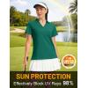 image:imageMAGCOMSEN Womens Polo Shirts Short Sleeve V Neck Collared Golf Shirts UPF 50 Quick Dry Work Casual Summer TopsEmeraldgreen