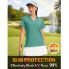 image:imageMAGCOMSEN Womens Polo Shirts Short Sleeve V Neck Collared Golf Shirts UPF 50 Quick Dry Work Casual Summer TopsGreygreen