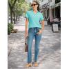 image:imageMAGCOMSEN Womens Polo Shirts Short Sleeve V Neck Collared Golf Shirts UPF 50 Quick Dry Work Casual Summer TopsLightblue