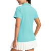 image:imageMAGCOMSEN Womens Polo Shirts Short Sleeve V Neck Collared Golf Shirts UPF 50 Quick Dry Work Casual Summer TopsLightblue