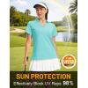 image:imageMAGCOMSEN Womens Polo Shirts Short Sleeve V Neck Collared Golf Shirts UPF 50 Quick Dry Work Casual Summer TopsLightblue