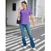 image:imageMAGCOMSEN Womens Polo Shirts Short Sleeve V Neck Collared Golf Shirts UPF 50 Quick Dry Work Casual Summer TopsLightpurple