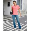 image:imageMAGCOMSEN Womens Polo Shirts Short Sleeve V Neck Collared Golf Shirts UPF 50 Quick Dry Work Casual Summer TopsPink