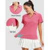 image:imageMAGCOMSEN Womens Polo Shirts Short Sleeve V Neck Collared Golf Shirts UPF 50 Quick Dry Work Casual Summer TopsRosered