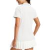 image:imageMAGCOMSEN Womens Polo Shirts Short Sleeve V Neck Collared Golf Shirts UPF 50 Quick Dry Work Casual Summer TopsWhite