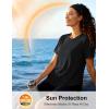 image:imageMAGCOMSEN Womens Short Sleeve Workout Tops Sun Protection UPF 50 Lightweight Quick Dry Crew Neck Shirts Hiking RunningBlack