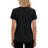 image:imageMAGCOMSEN Womens Short Sleeve Workout Tops Sun Protection UPF 50 Lightweight Quick Dry Crew Neck Shirts Hiking RunningBlack