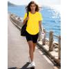image:imageMAGCOMSEN Womens Short Sleeve Workout Tops Sun Protection UPF 50 Lightweight Quick Dry Crew Neck Shirts Hiking RunningBright Yellow